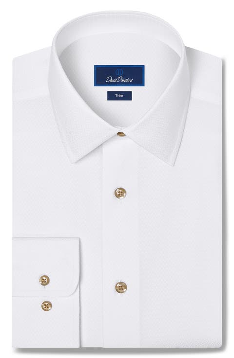 Trim Fit Dobby Cotton Dress Shirt