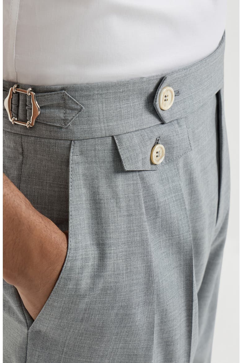 Trousers with double pleats and tabs, Alternate, color, Grey
