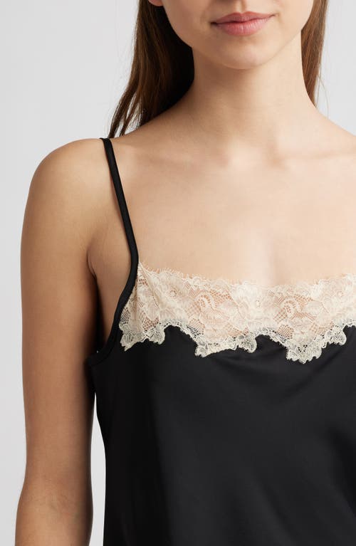 OPEN EDIT OPEN EDIT LACE TRIM SATIN CHEMISE