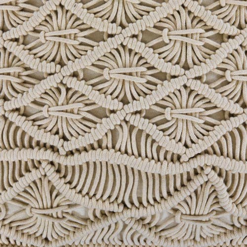 Northlight 18" Natural Cotton Handmade Macrame Square Throw Pillow