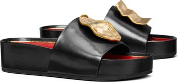 送料&関税込み★Tory Burch★PATOS MISMATCHED PLATFORM SLIDE Amazon.com | Tory Burch Women's Patos Mismatch Hammered