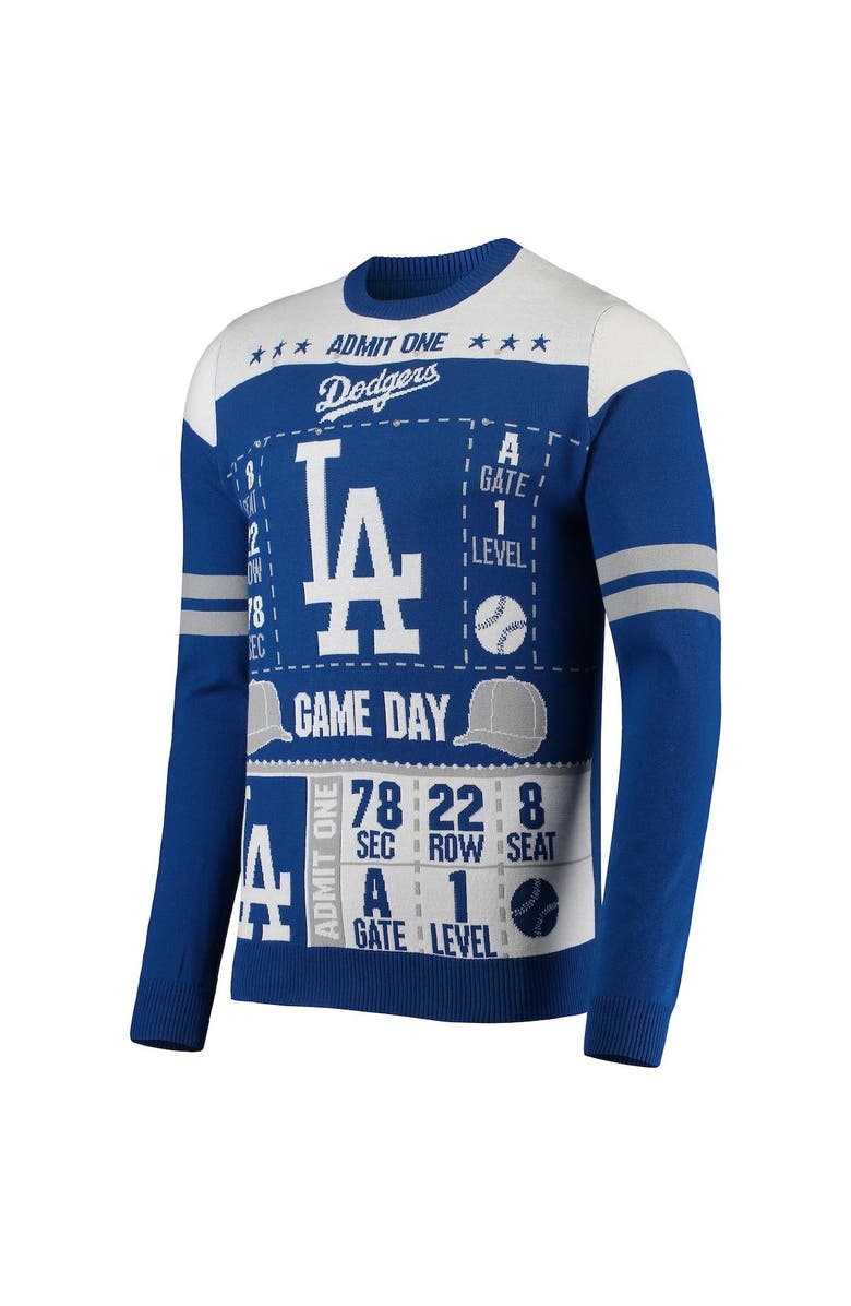 FOCO Men's FOCO Royal Los Angeles Dodgers Ticket Light-Up Ugly Sweater, Alternate, color, 
