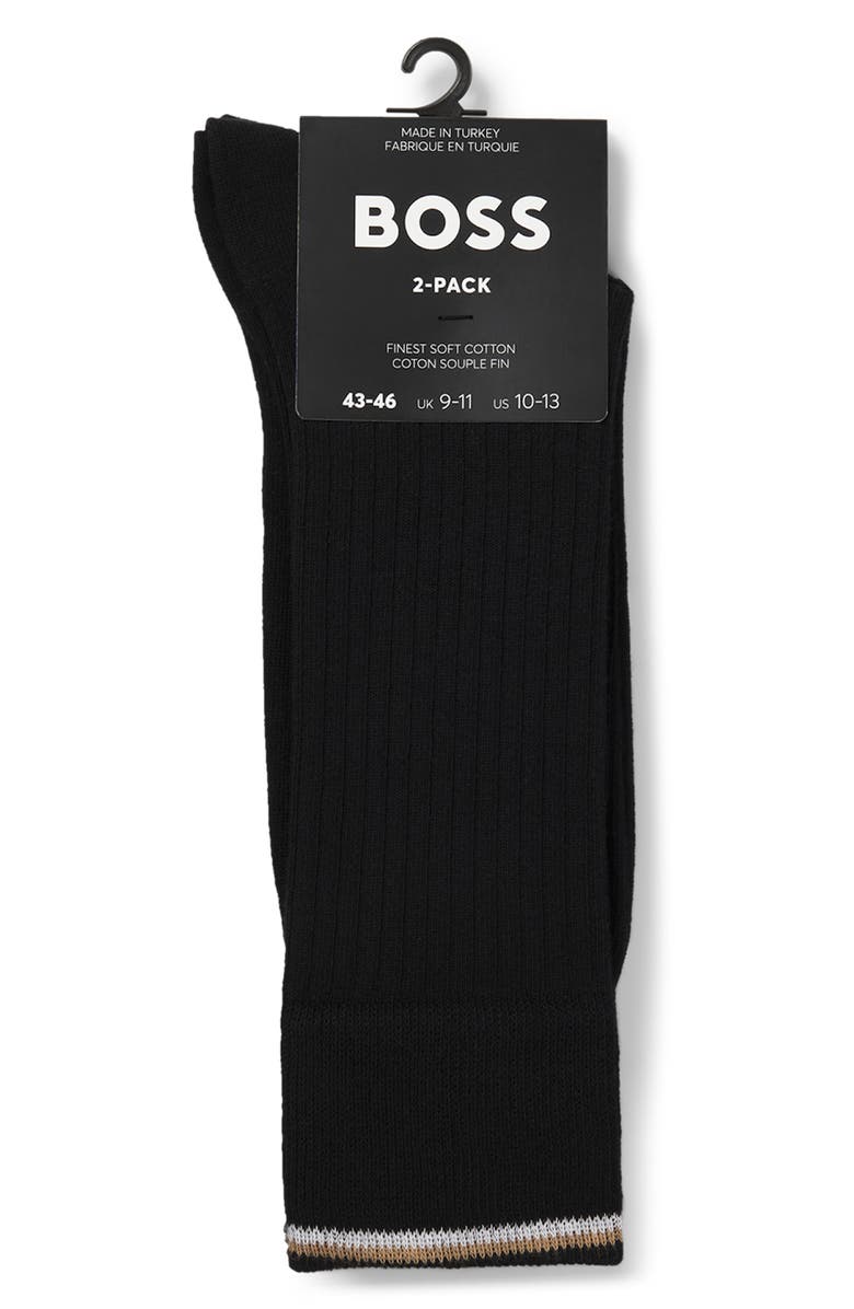 BOSS Assorted 2-Pack Crew Socks, Alternate, color, Black