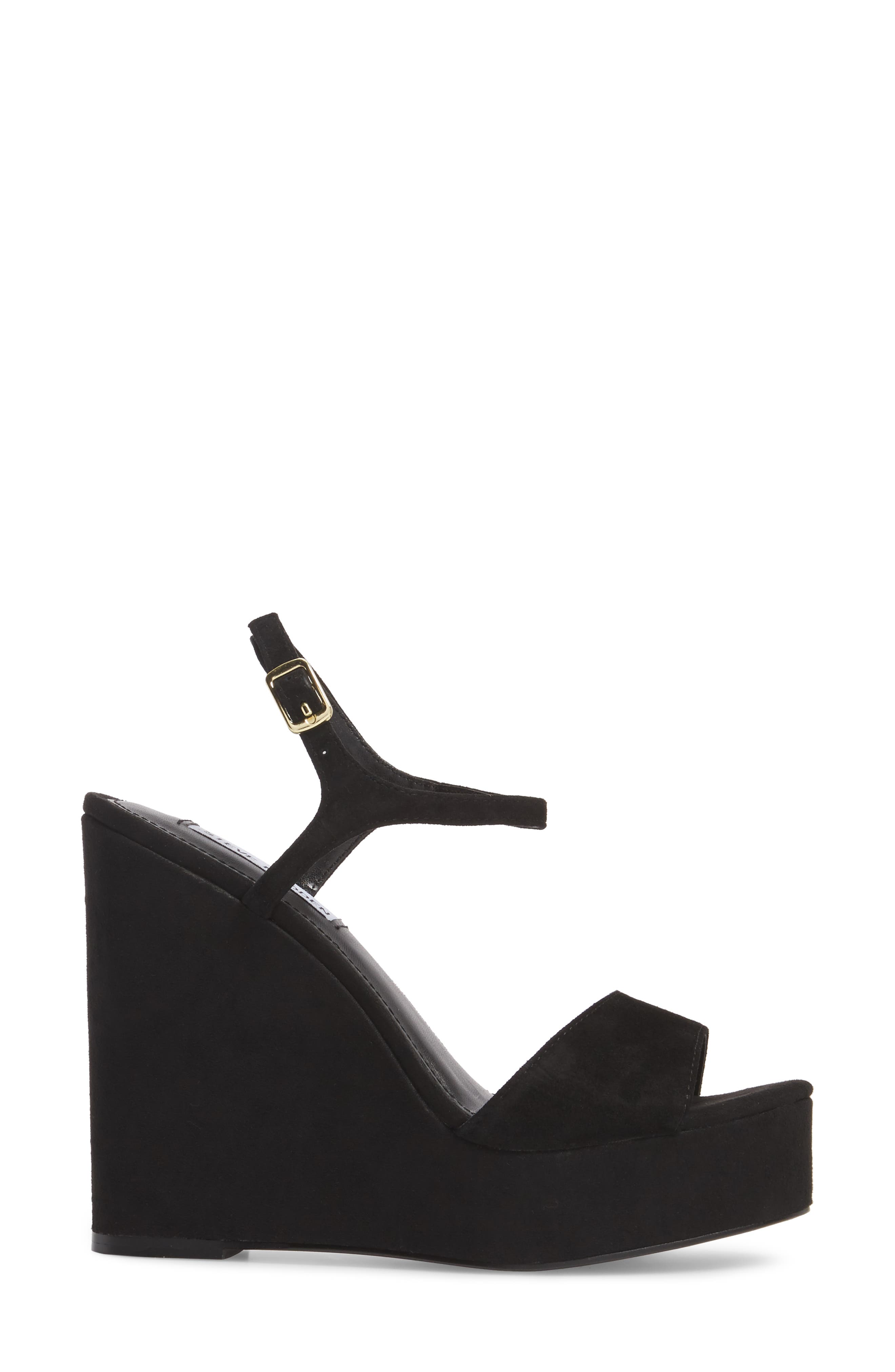 Truce Wedge Sandal, Alternate, color, BLACK SUEDE