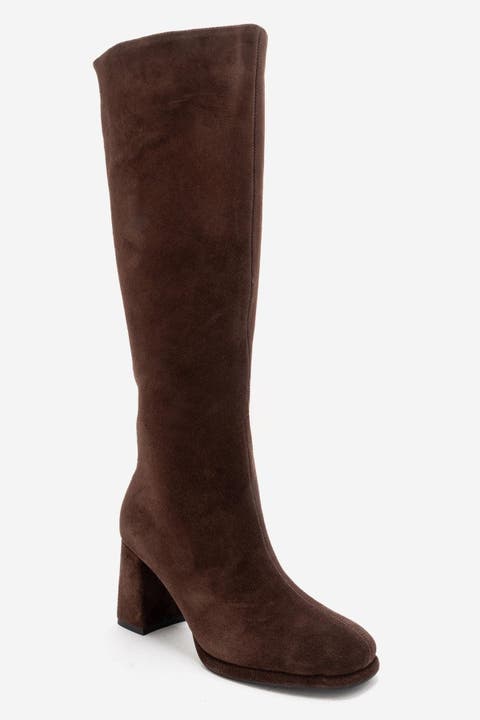 Javen Leather Block Heel Boot