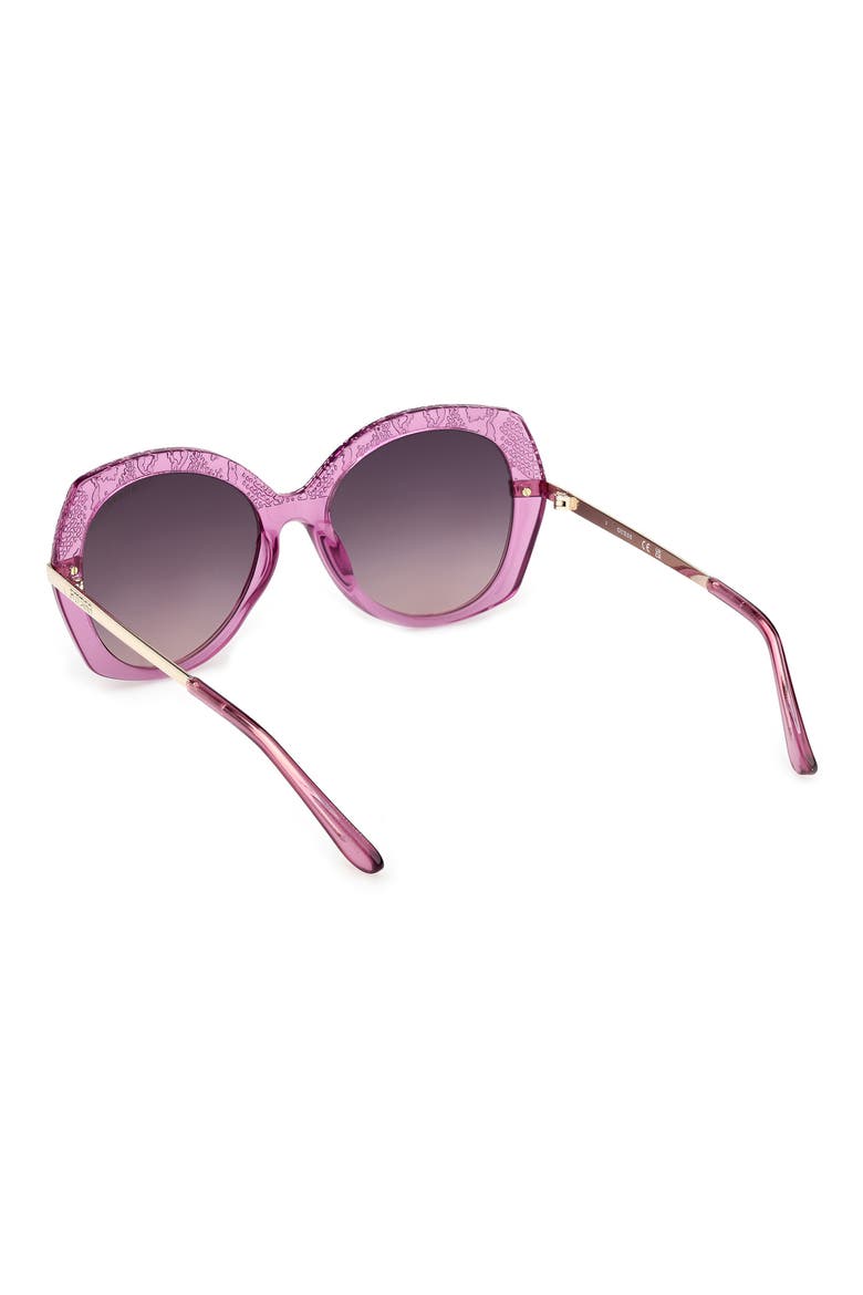 Round Sunglasses, Alternate, color, SHINY VIOLET / GRADIENT SMOKE