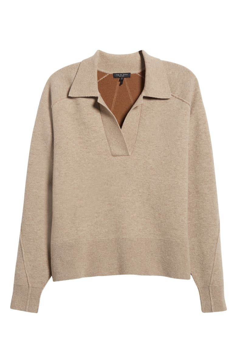rag & bone Bridget Wool Blend Polo Sweater, Main, color, 