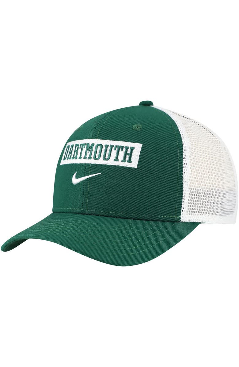Nike Men's Nike Green Dartmouth Big Green 2024/25 Sideline Rise Trucker Adjustable Hat, Main, color, 
