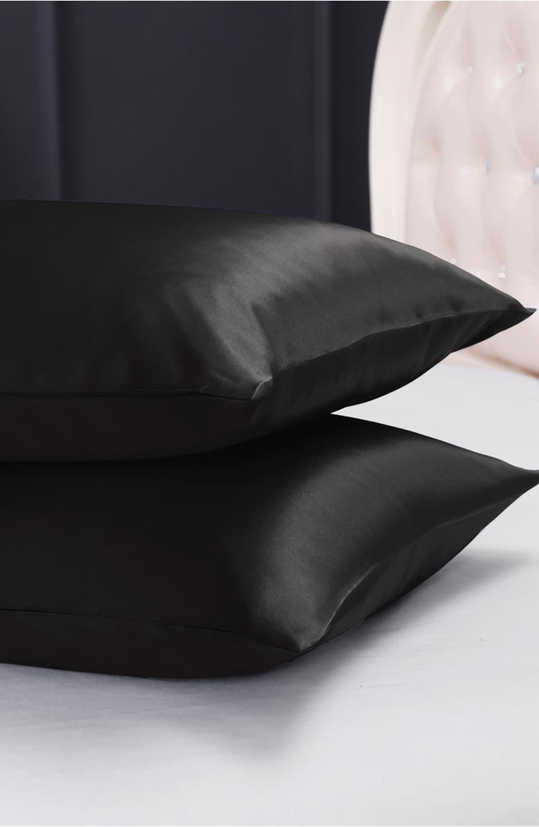 Lilysilk Pure Mulberry Silk Terse Envelope Luxury Pillowcase, Alternate, color, Black