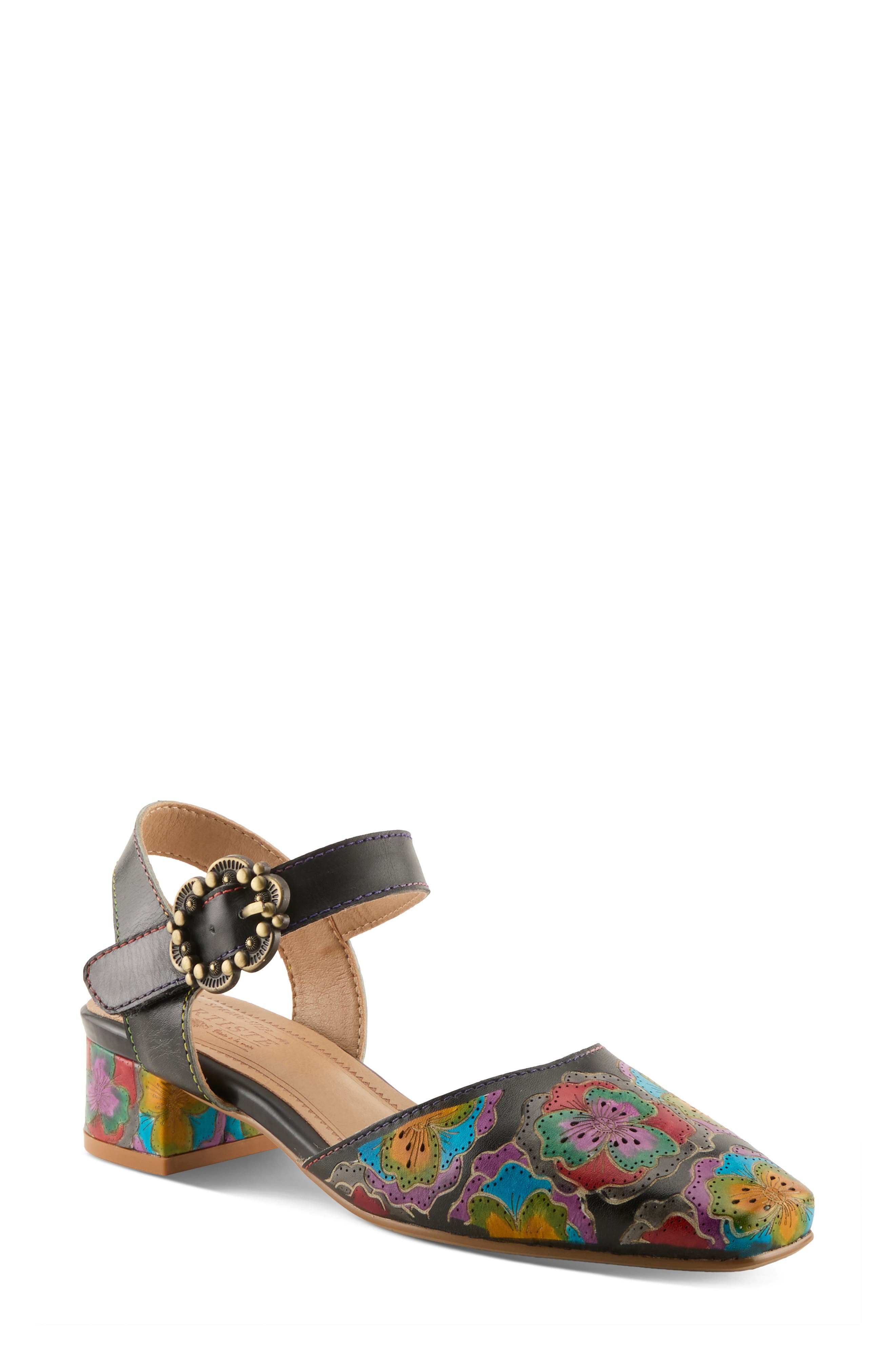 L'Artiste by Spring Step Funferbiz Ankle Strap Pump, Main, color, Black Multi