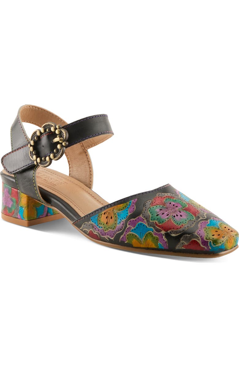 L'Artiste by Spring Step Funferbiz Ankle Strap Pump, Main, color, Black Multi