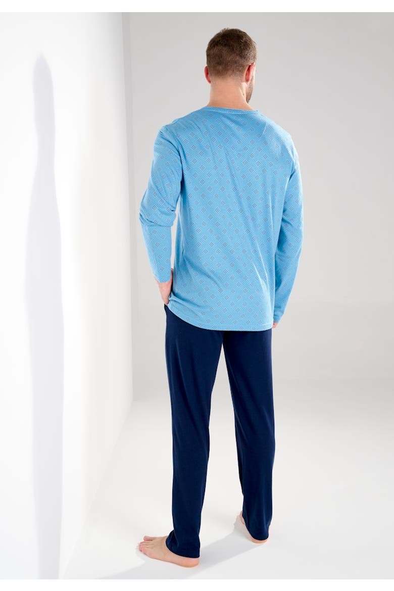 Walter Long Pajama Set, Alternate, color, Blue Print