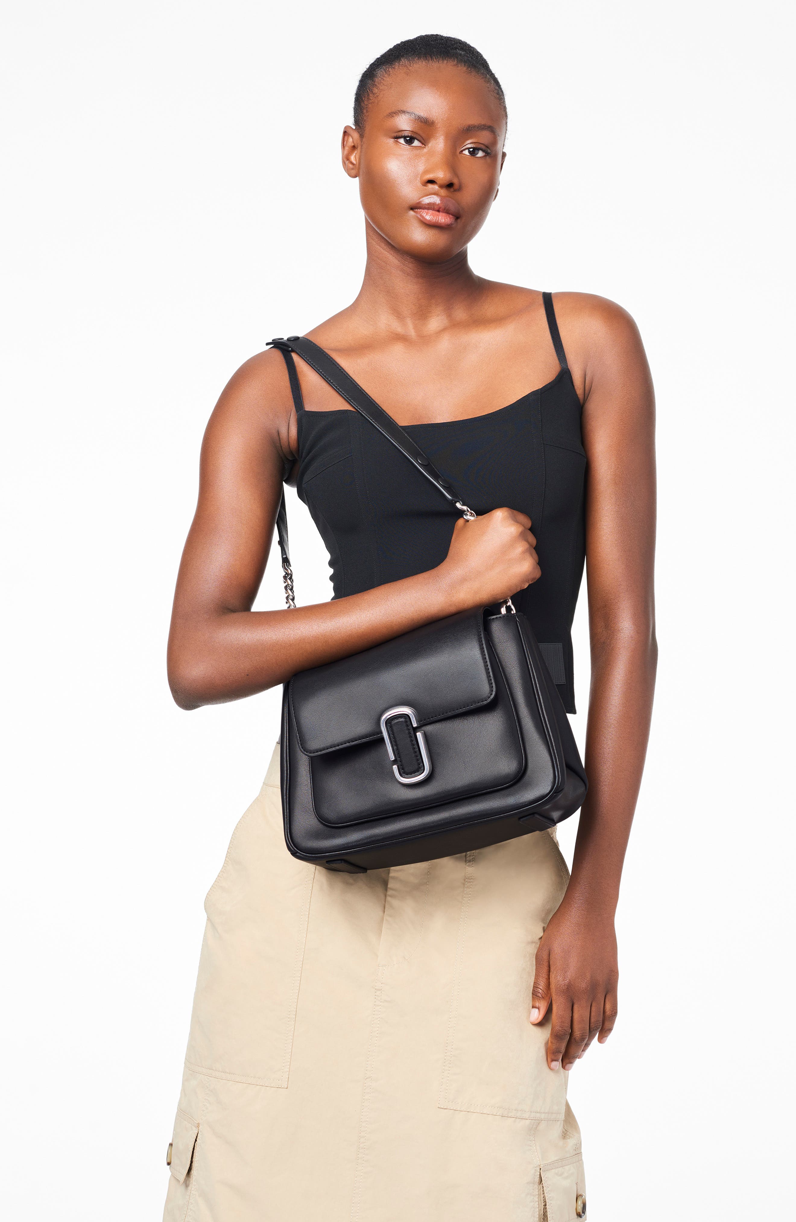 Marc Jacobs The Chain Leather Satchel, Alternate, color, 