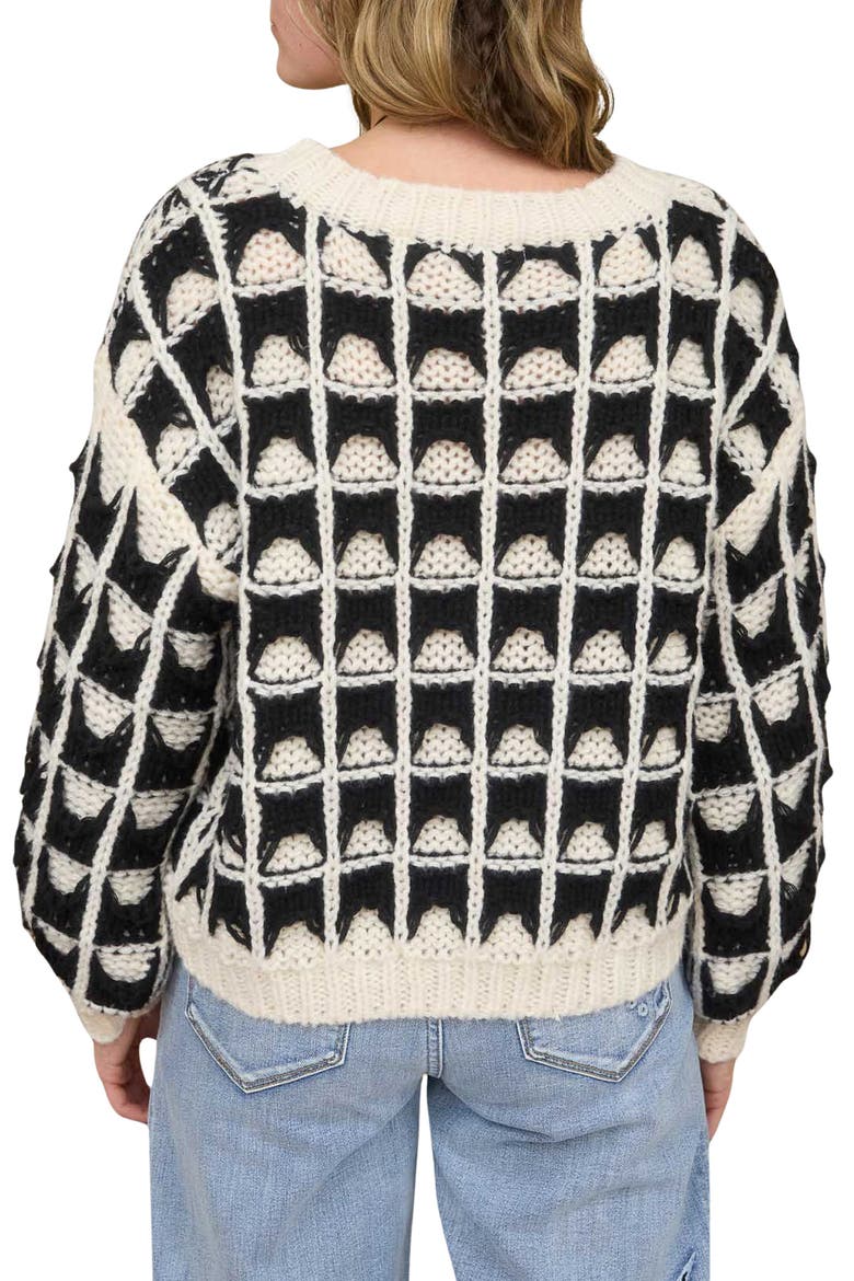 Open Stitch Sweater, Alternate, color, BLACK