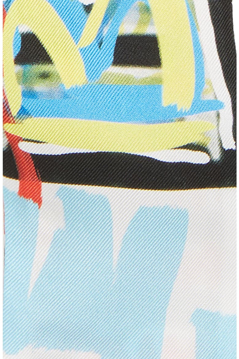 Newsprint Silk Skinny Scarf, Alternate, color, MULTICOLOUR