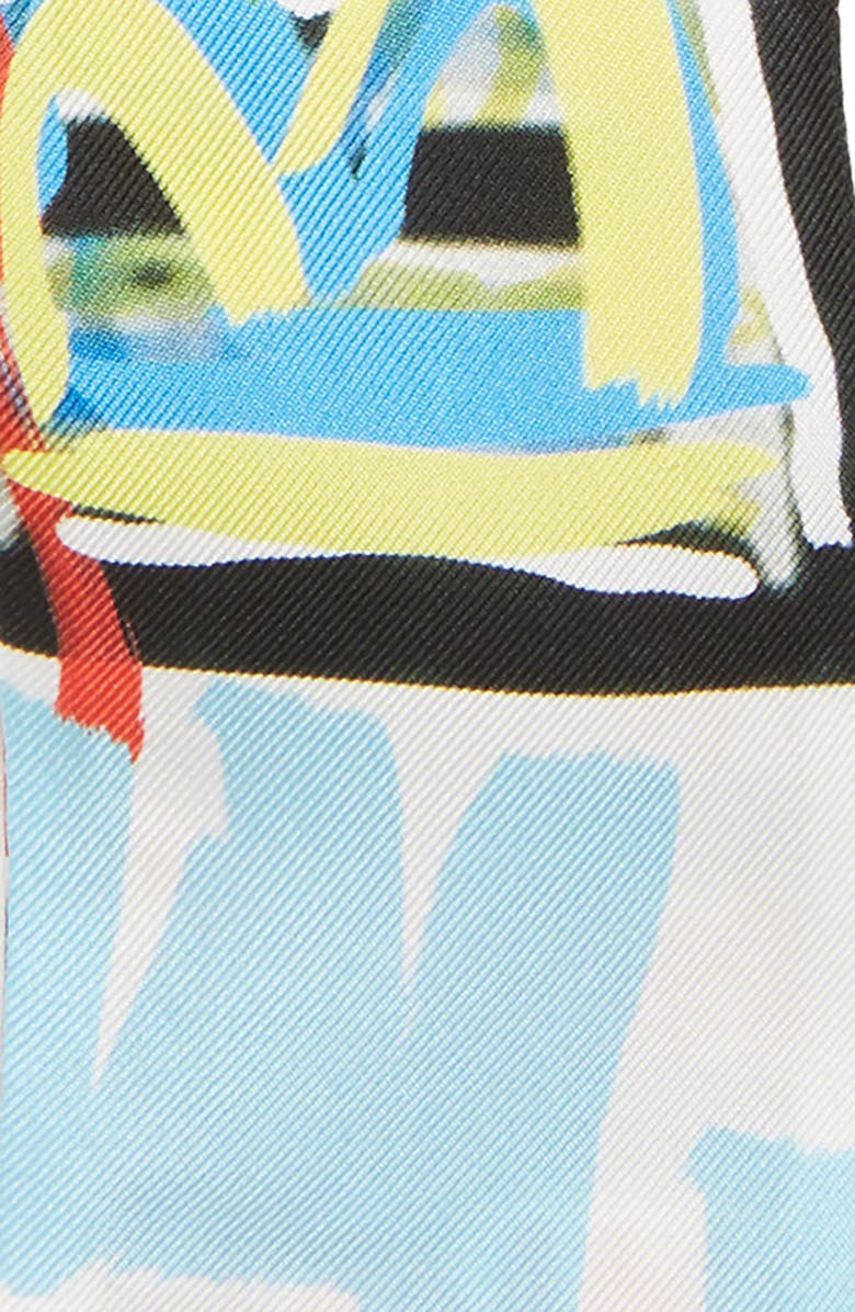 Burberry Newsprint Silk Skinny Scarf, Alternate, color,