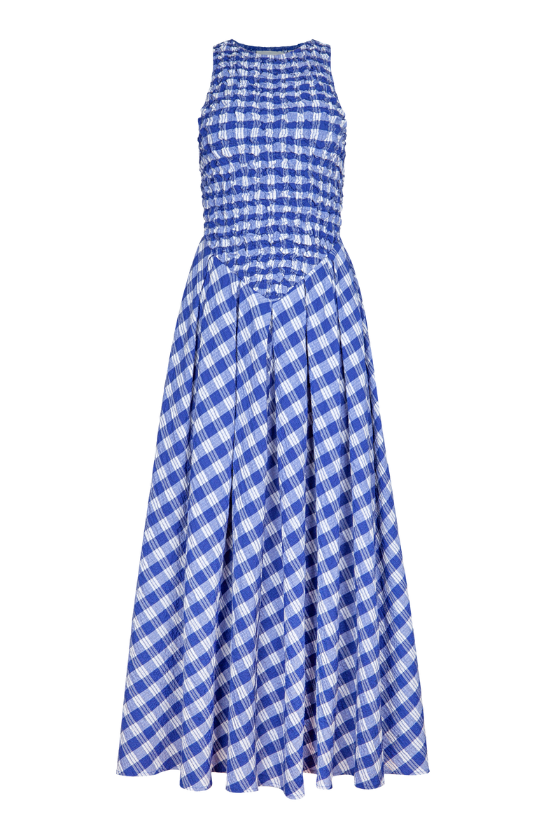 Untitled in Motion Annah Ruched Plaid Midi Dress, Main, color, Ios Check