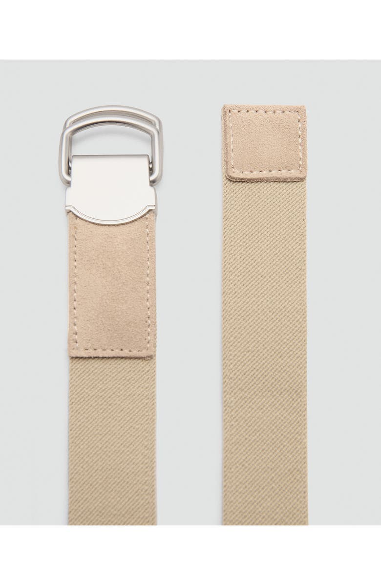 MANGO Mixed Media Belt, Alternate, color, Beige