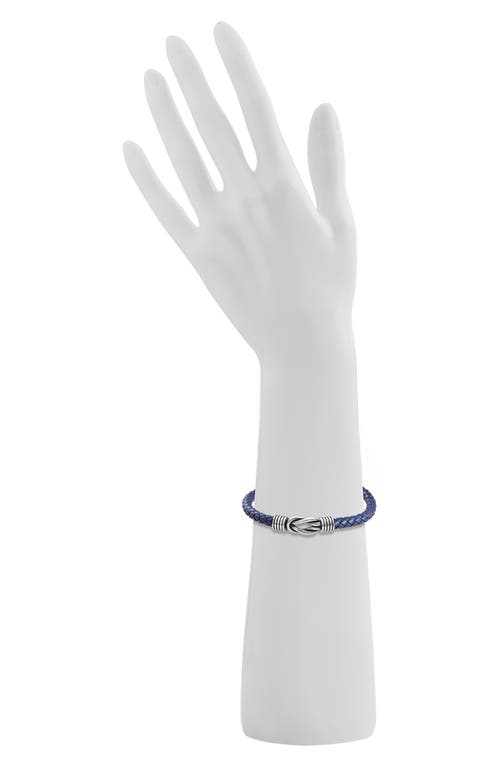 Geoffrey Beene Stainless Steel Knot Leather Bracelet