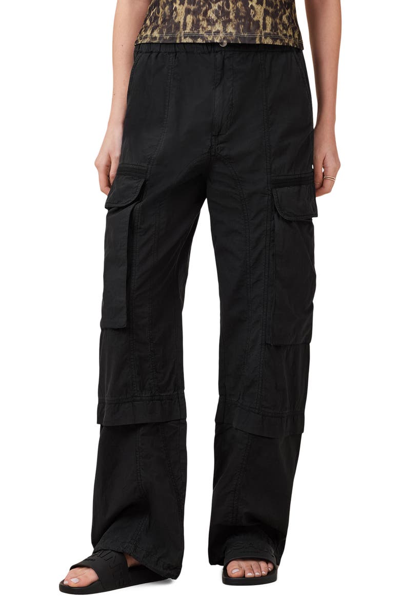 AllSaints Barbara Cargo Pants, Main, color, Black