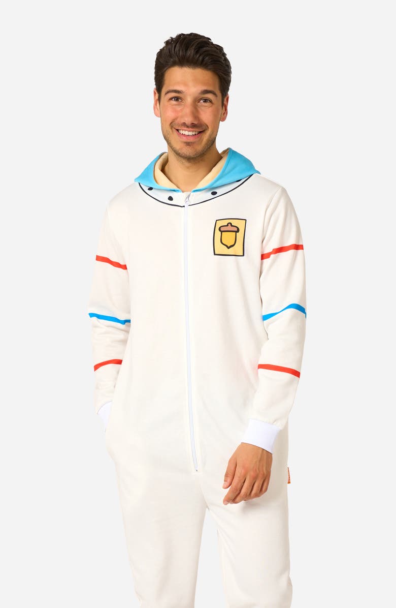 OppoSuits SpongeBob SquarePants<sup>™</sup> Sandy Hooded Fleece Costume Jumpsuit, Alternate, color, White