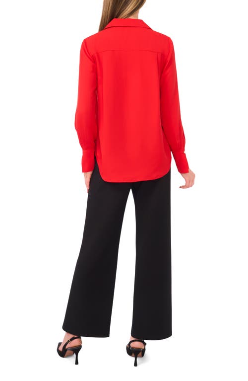 Halogenr Halogen(r) Split Cuff Button-up Top In Red