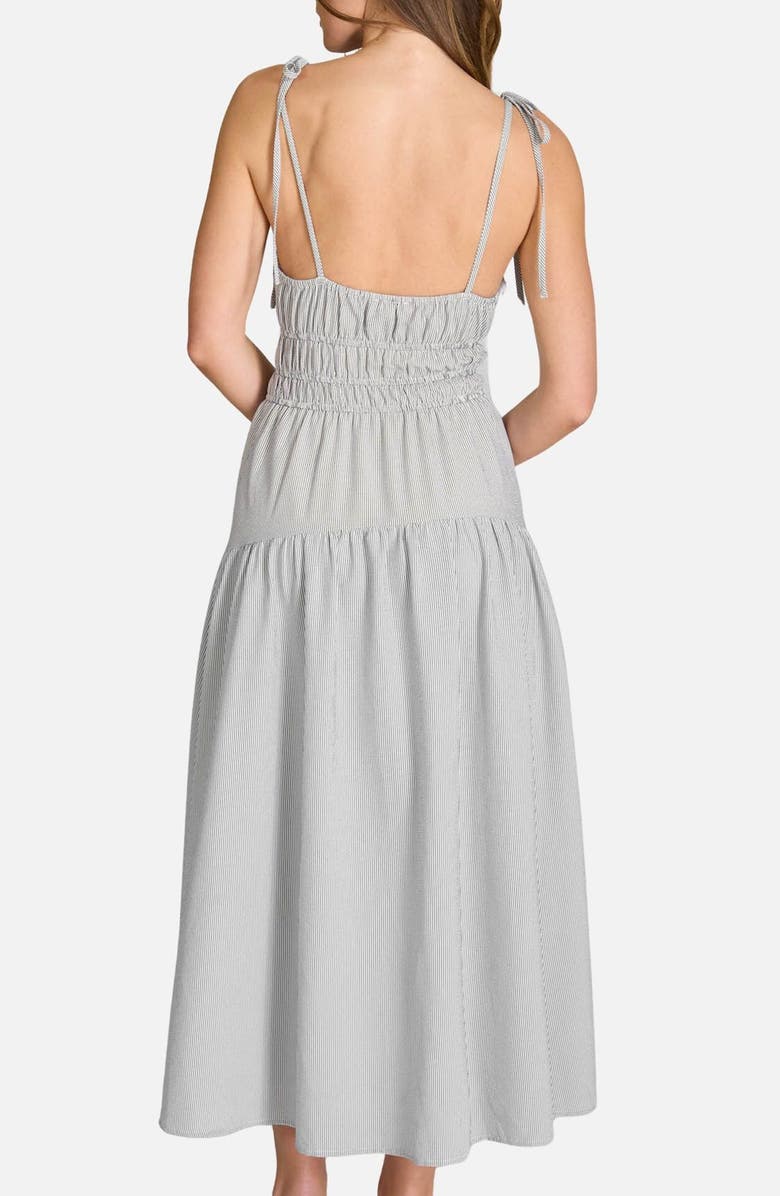 Blu Pepper Stripe Tiered Midi Sundress, Alternate, color, Charcoal