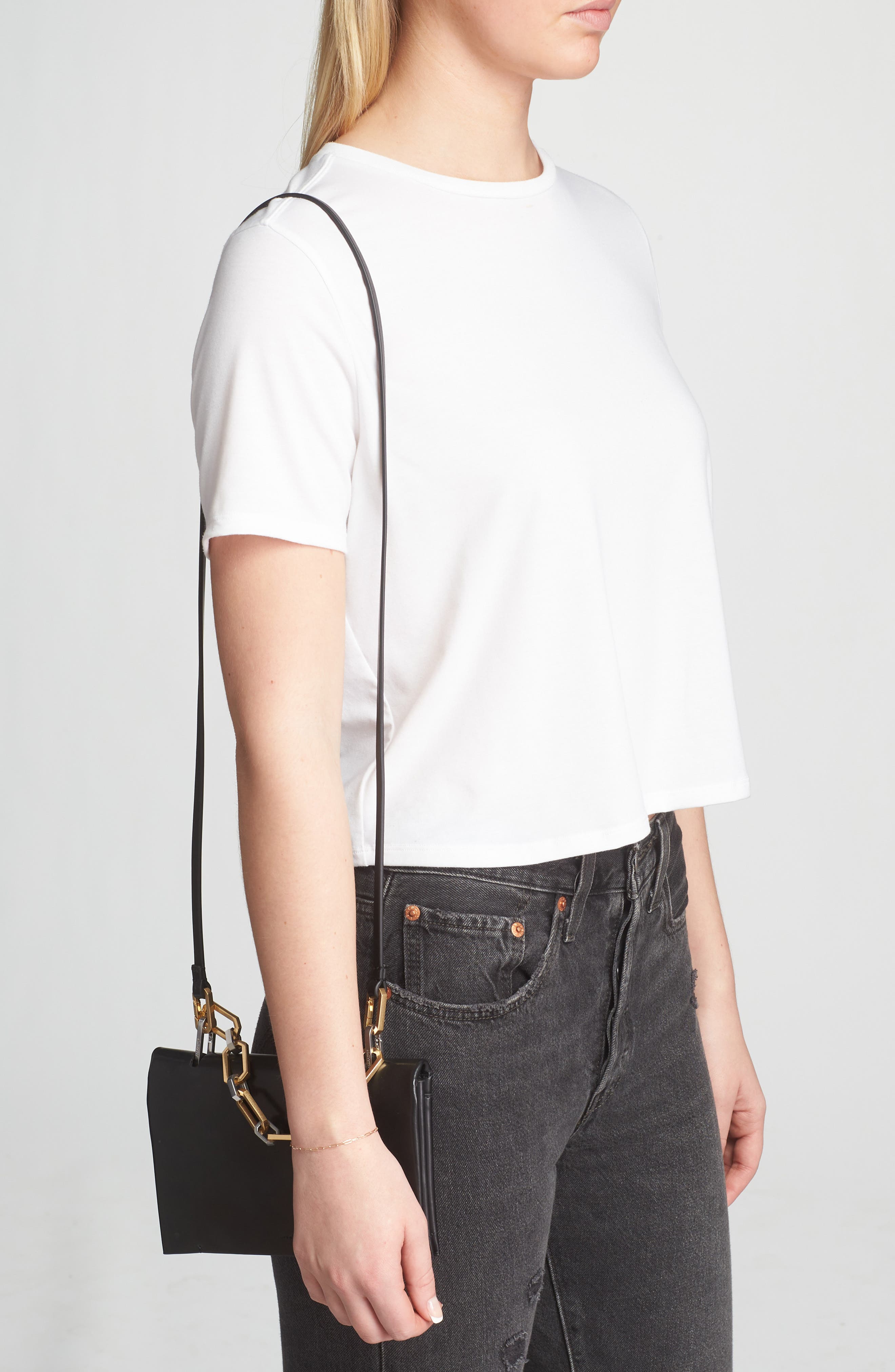 AllSaints Yua Leather Clutch, Alternate, color, 