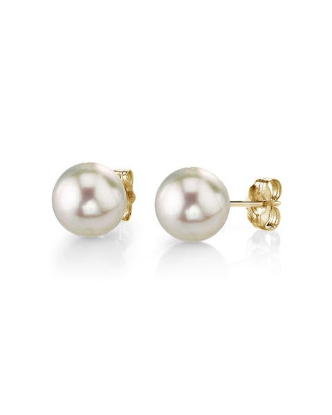 Akoya Round Pearl Stud Earrings 6-6.5mm