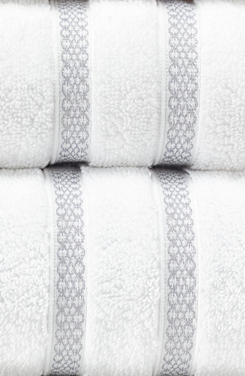 Vera Wang Trellis Bath Towel, Hand Towel & Fingertip Towel Set, Alternate, color, White Arctic Grey