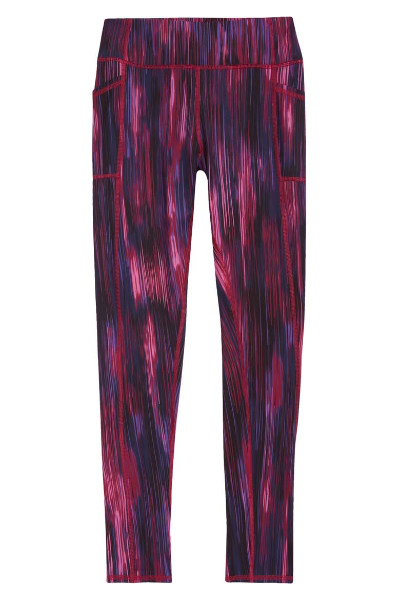 Kids' Z by Zella Girl High Waisted Printed Z Slim Leggings, Main, color, BLACK MULTI INCLINE PRINT