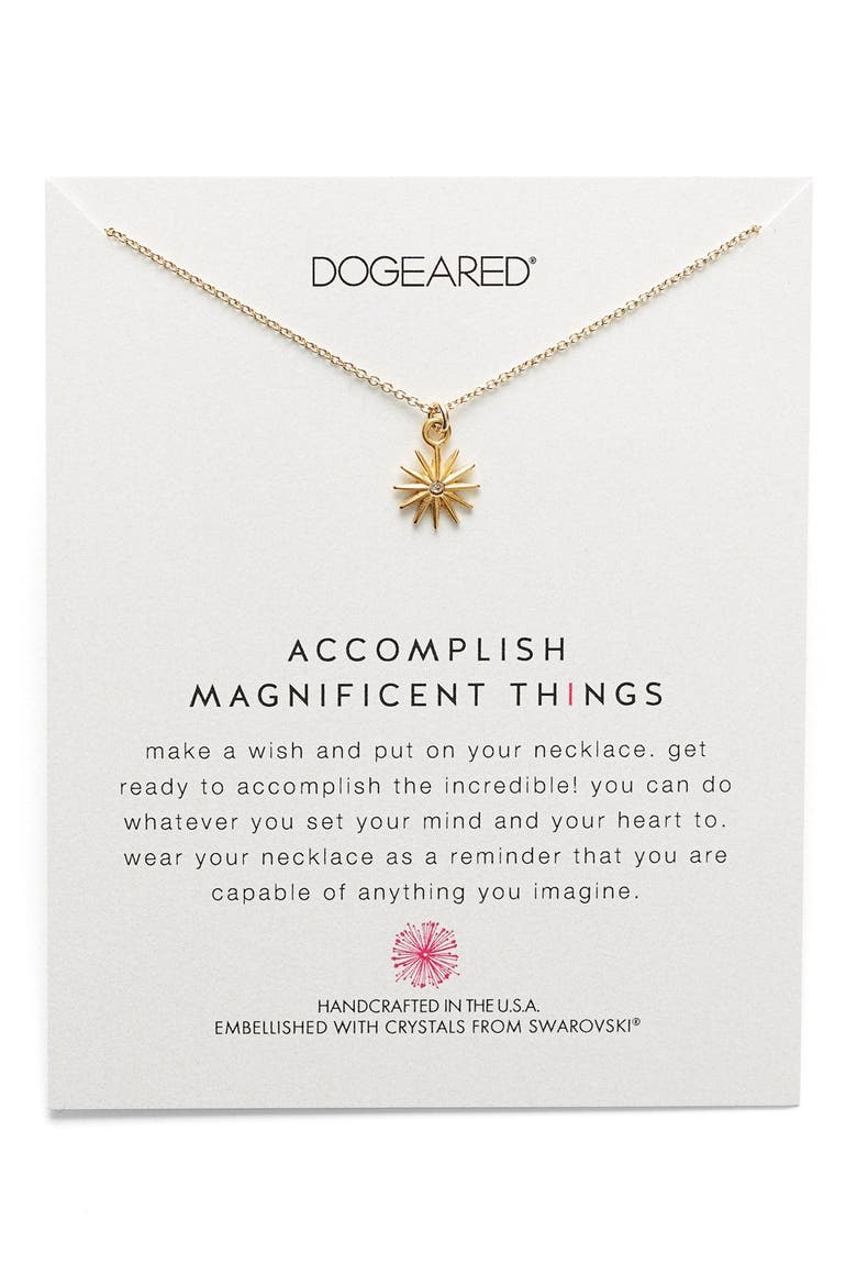 'Swarovski Reminders' Pendant Necklace, Main, color, GOLD- MAGNIFICENT