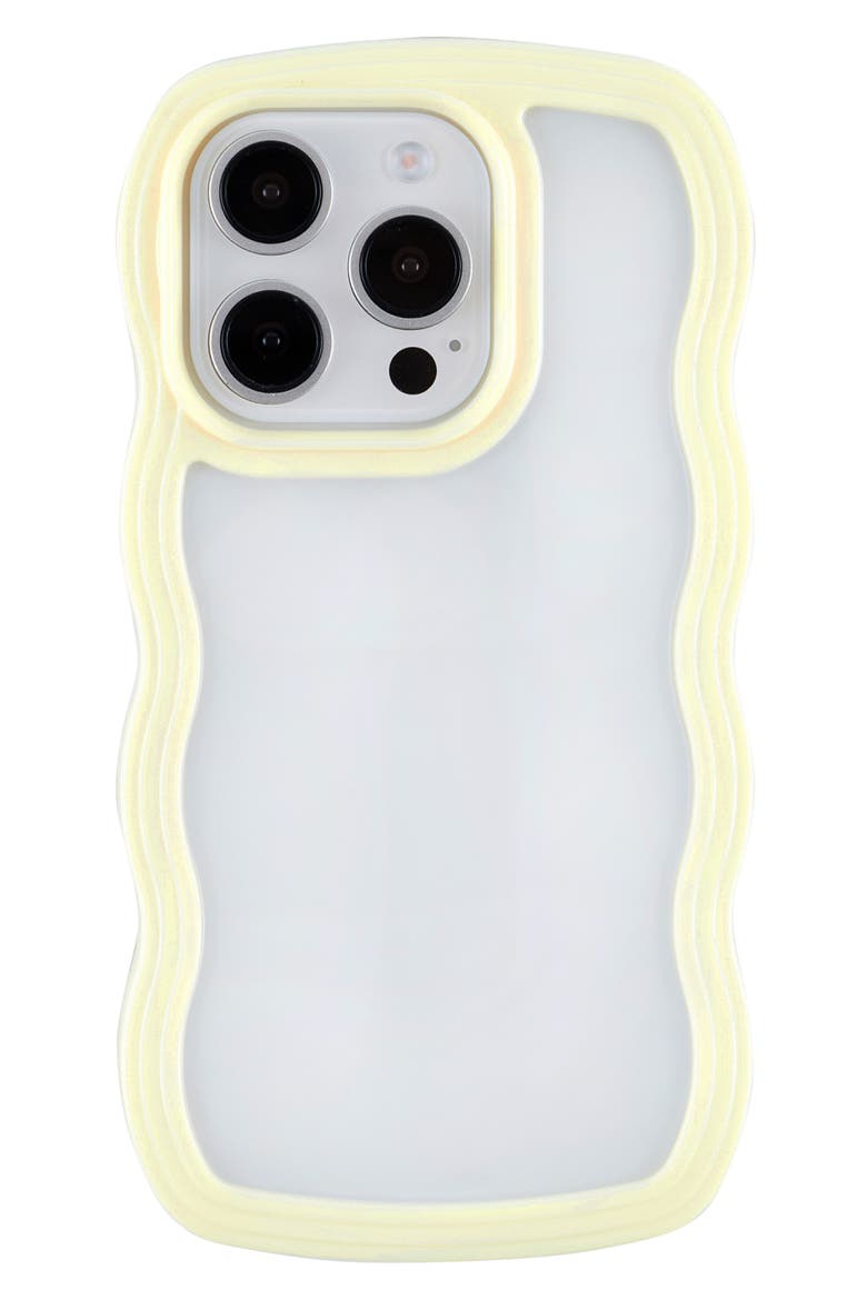 Yellow Wavy Bumper iPhone 14 Pro Max Case, Main, color, YELLOW