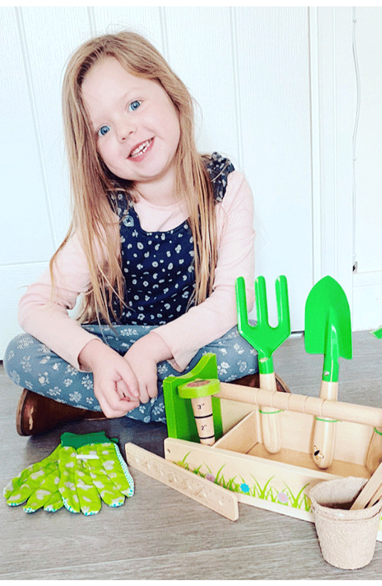 Bigjigs Toys Gardening Caddy, Alternate, color, Green