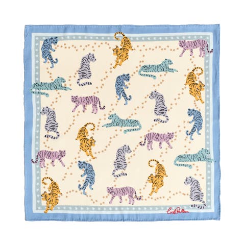 Neon Tigers Silk Pocket Square