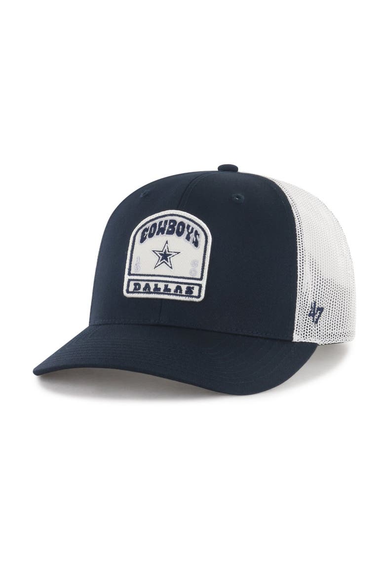 Men's '47 Navy Dallas Cowboys Headstone Adjustable Trucker Hat, Main, color, Navy