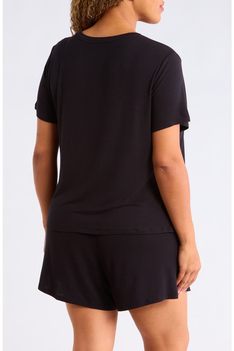 Jersey Shortie Pajamas, Alternate, color, BLACK