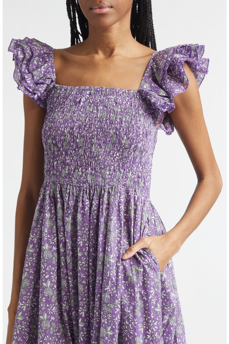 Olympia Smocked Midi Dress, Alternate, color, PROVENCE FLORAL
