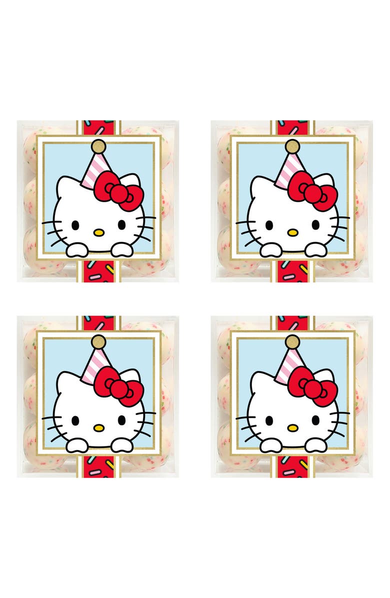 sugarfina Hello Kitty<sup>®</sup> Set of 4 Birthday Cake Cookies Candy Cubes, Main, color,