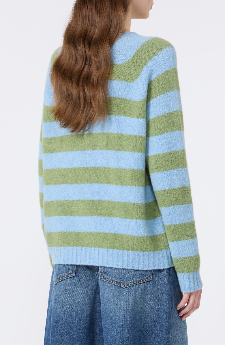 Weekend Max Mara Hiacchi Stripe Crewneck Sweater, Alternate, color, Light Blue