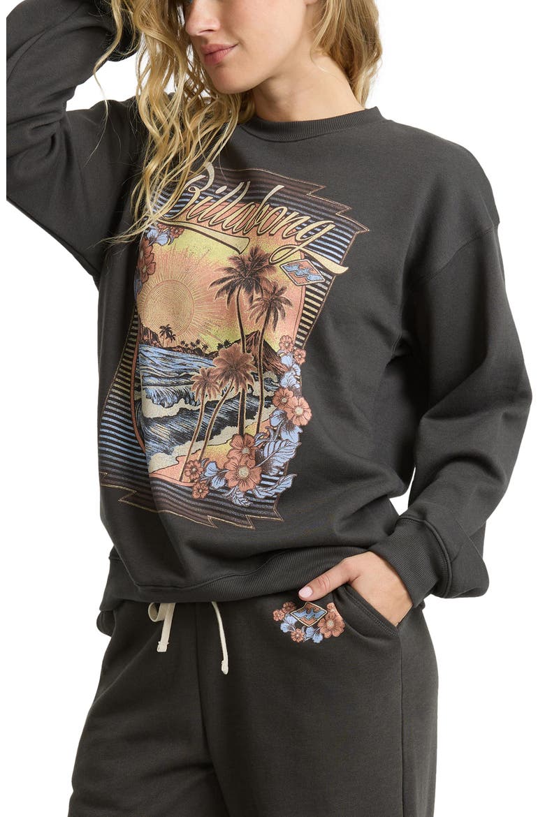 What a View Graphic Sweatshirt, Alternate, color, OFF BLACK