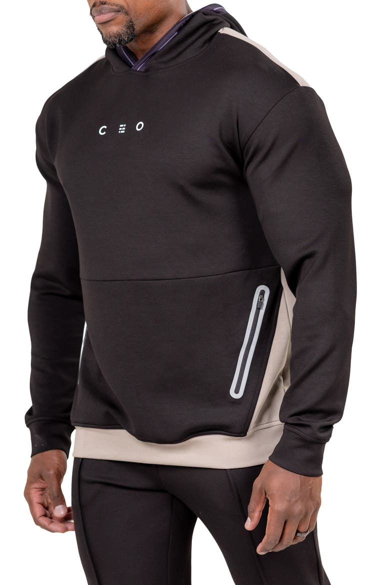 Marthyr Pullover Hoodie, Alternate, color, BLACK