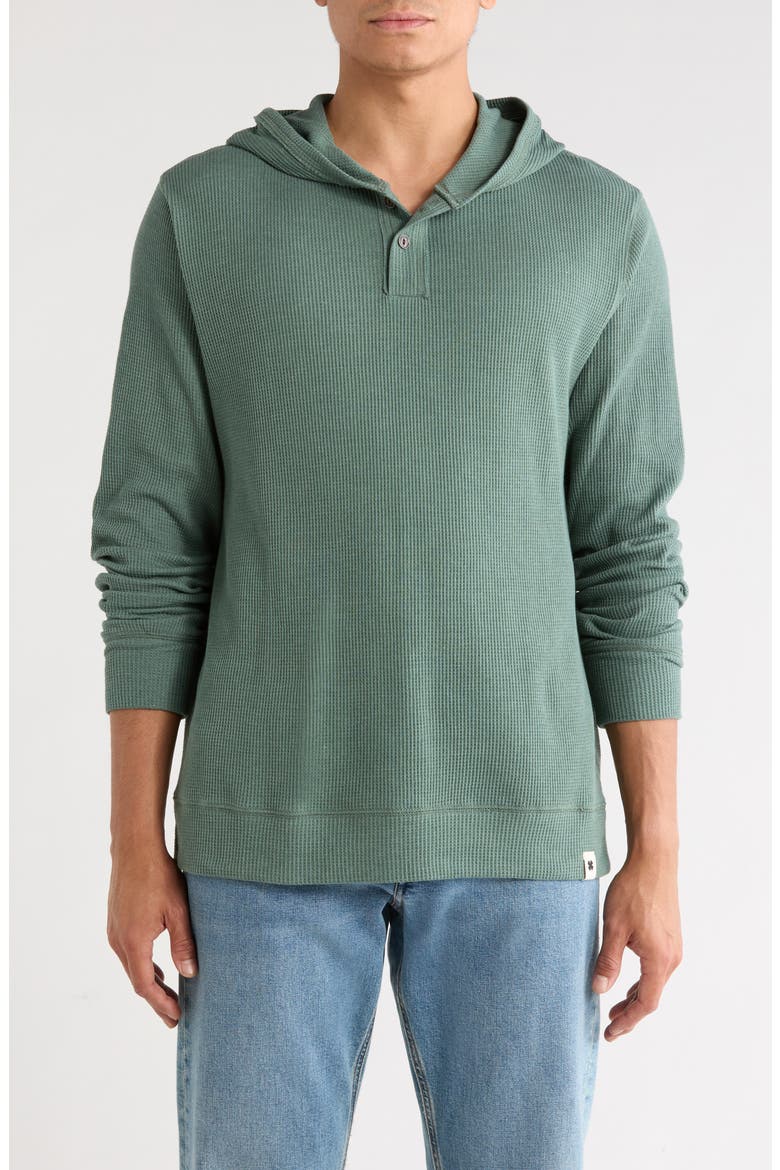 Waffle Knit Jersey Hoodie, Main, color, DARK FOREST