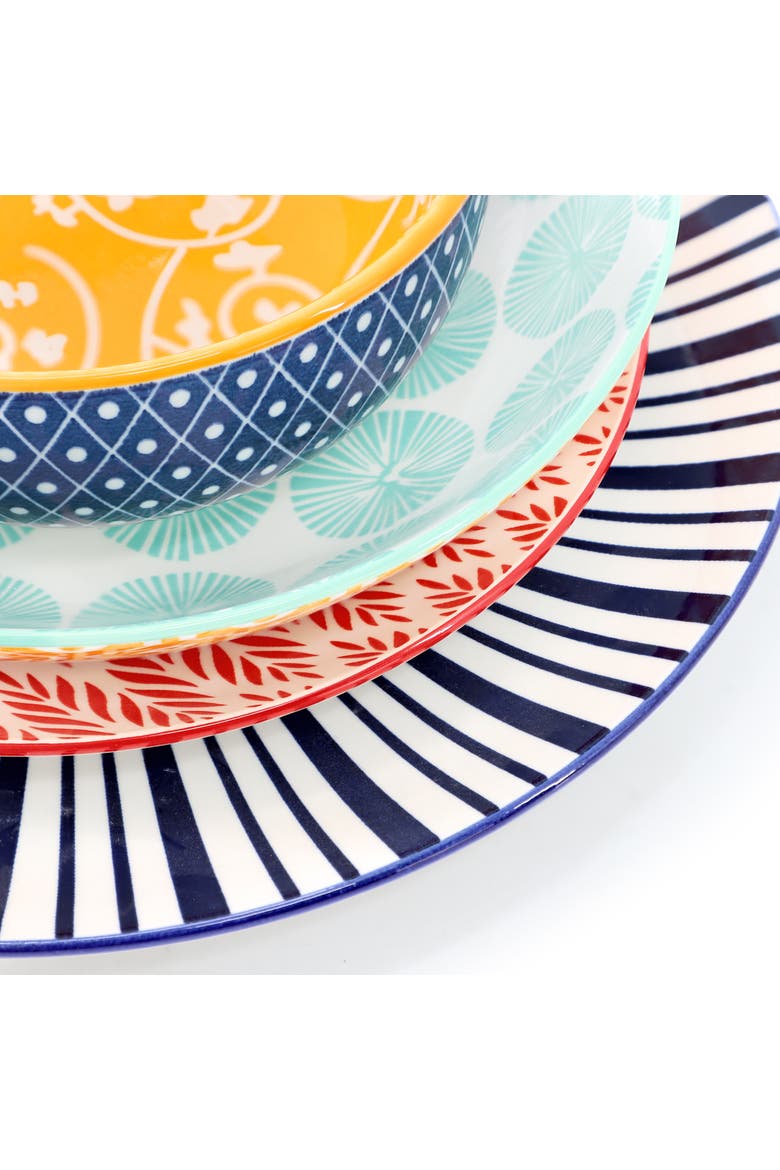 Giovanna 16 Piece Double Bowl Dinnerware Set, Alternate, color, White