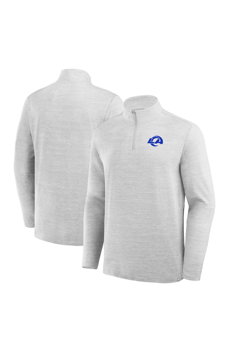 FANATICS Men's Fanatics Heather Gray Los Angeles Rams Clutch Quarter-Zip Pullover, Main, color, Heather Gray