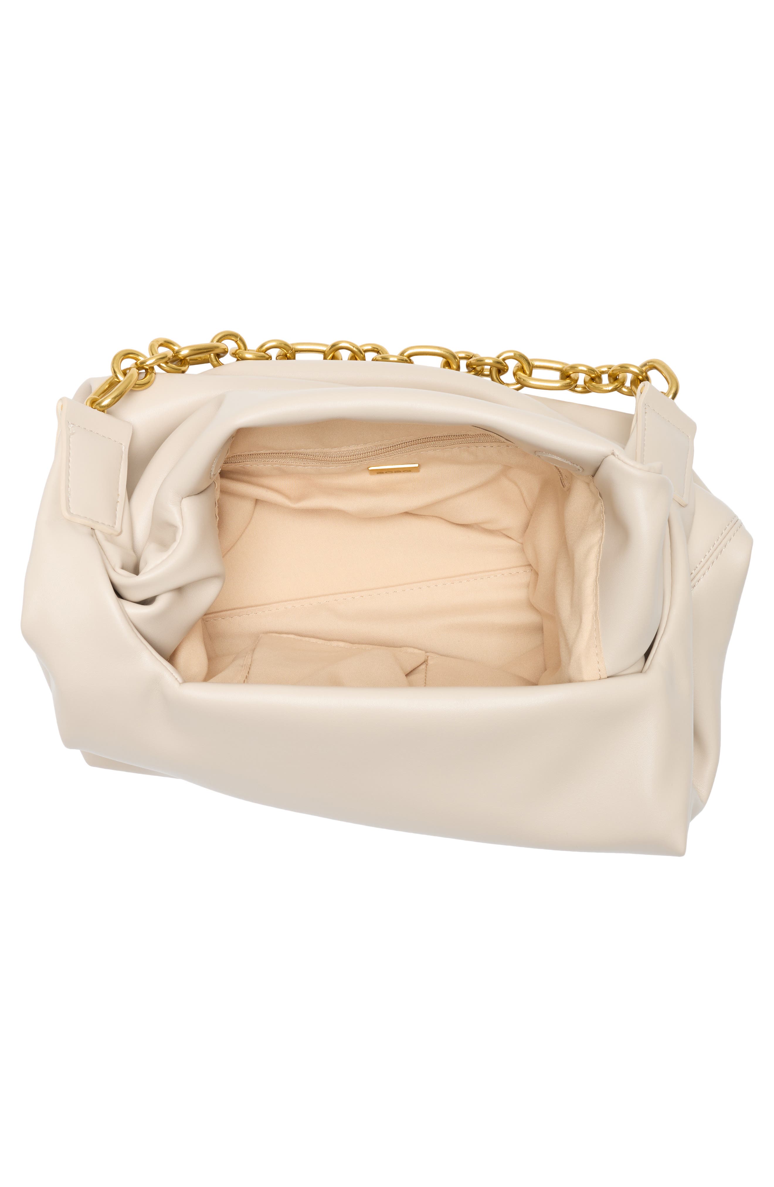 Chain Faux Leather Hobo, Alternate, color, ALMOND