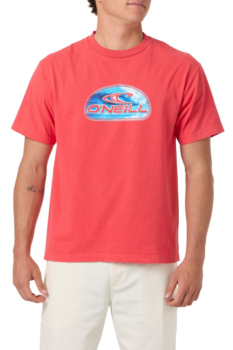 Reef Break Graphic T-Shirt, Main, color, LAVA RED