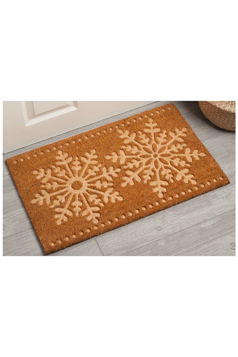 Christmas Snowflake Door Mat, Alternate, color, GOOD TIDINGS