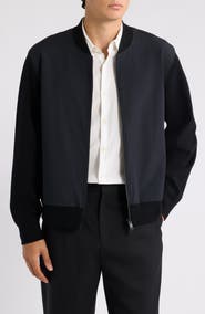 Theory Mixed Media Sweater Bomber Jacket