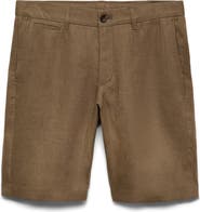 MANGO Slim Fit Linen Bermuda Shorts